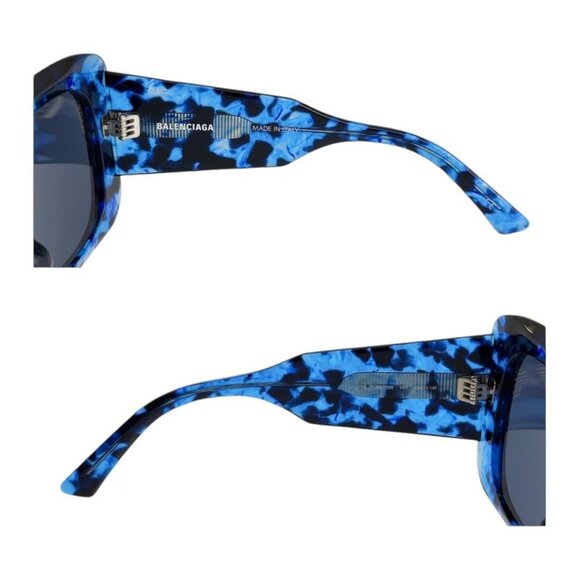 Balenciaga Square Full Rim Blue Marble Silver Hardware Bb0119 S 003 5323 140 main image 2